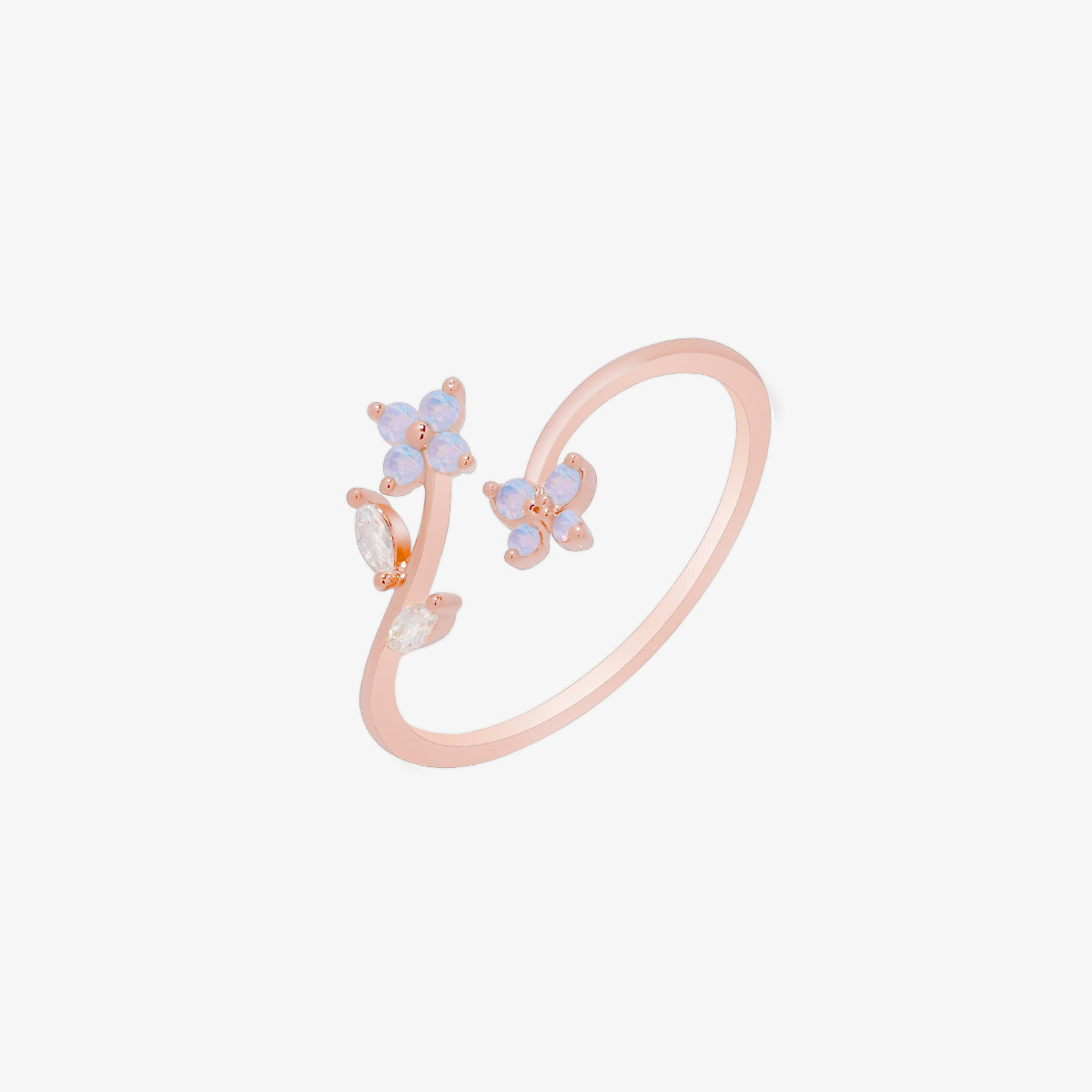 Moonstone flower branch ring